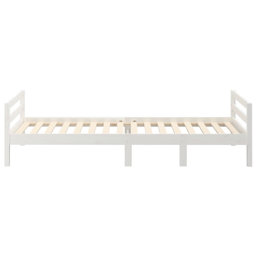 fehér tömör fenyőfa ágy matrac nélkül 90 x 200 cm