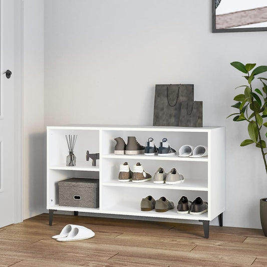fehér szerelt fa cipősszekrény 102x36x60 cm