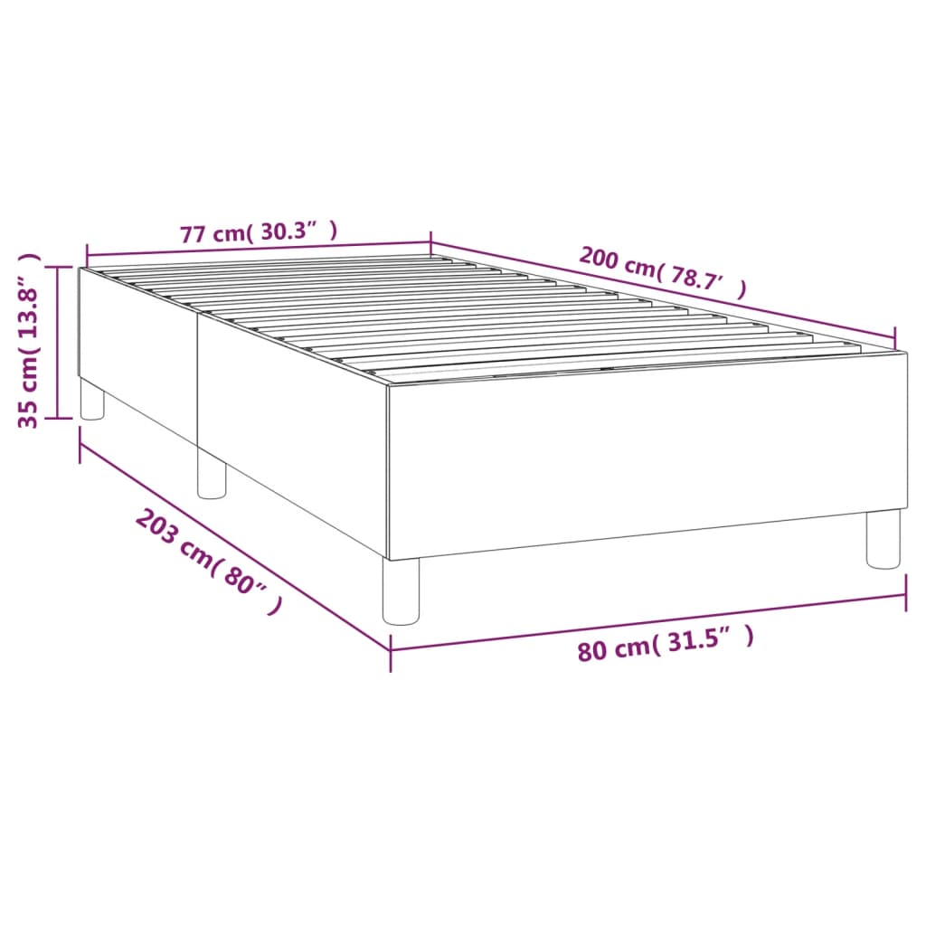 sötétkék bársony ágykeret matrac nélkül 80 x 200 cm