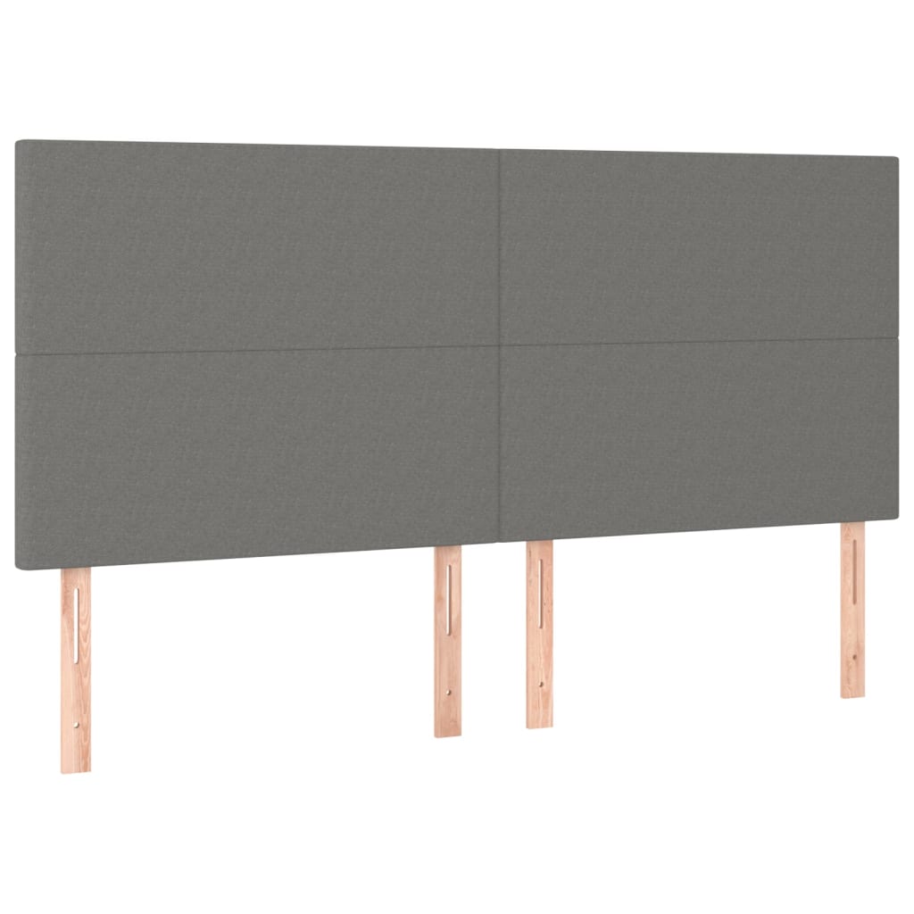 4 db sötétszürke szövet fejtámla 80 x 5 x 78/88 cm