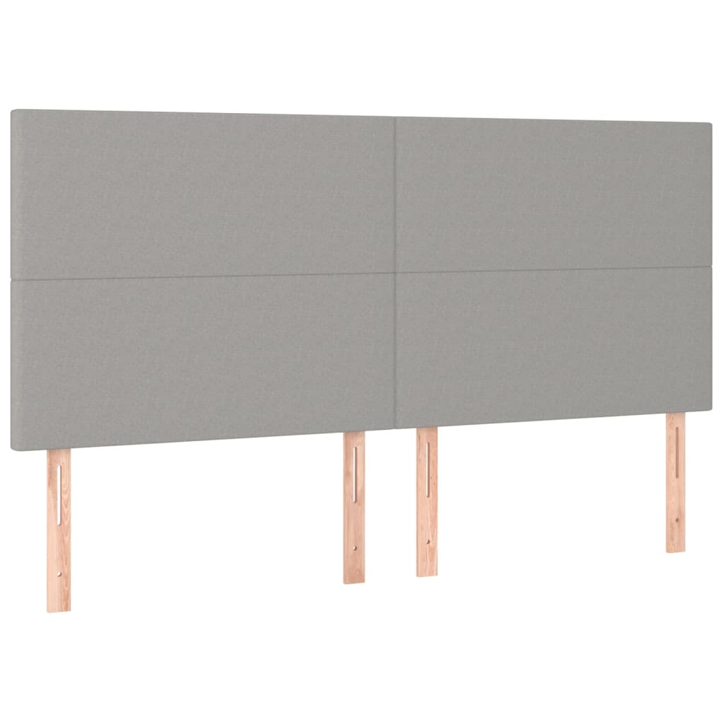 4 db világosszürke szövet fejtámla 90x5x78/88 cm