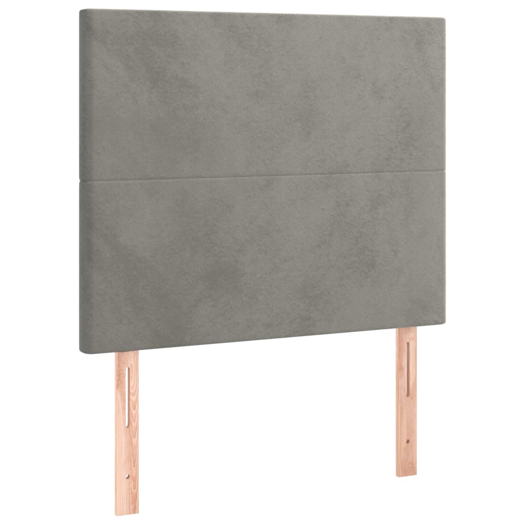 2 db világosszürke bársony fejtámla 80 x 5 x 78/88 cm