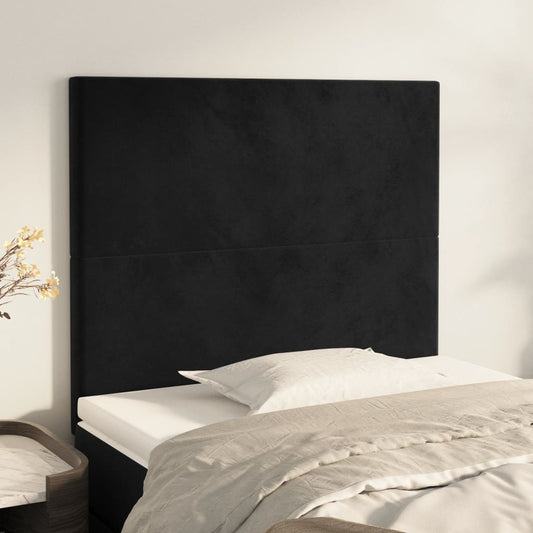 2 db fekete bársony fejtámla 80 x 5 x 78/88 cm