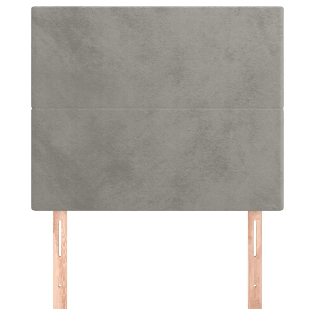 2 db világosszürke bársony fejtámla 90x5x78/88 cm