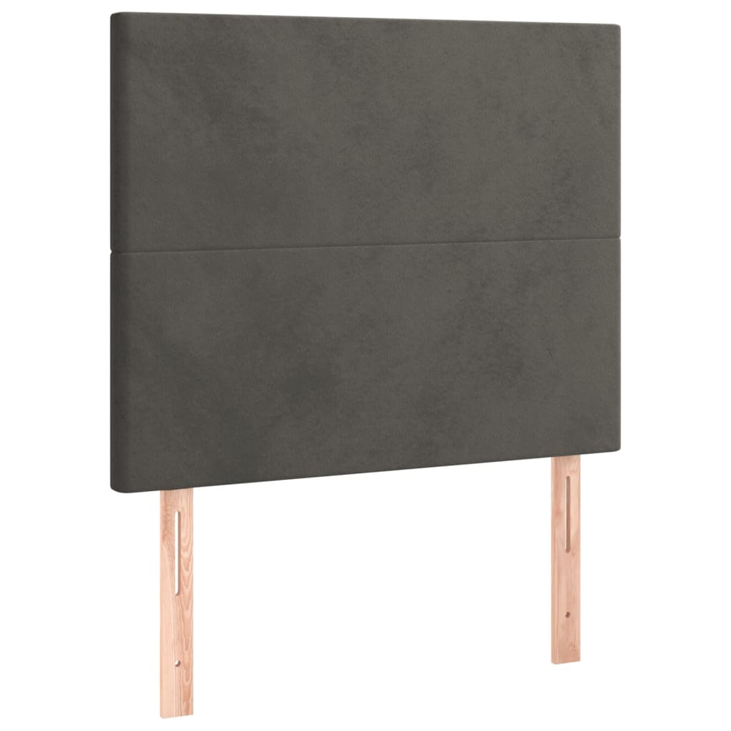 2 db sötétszürke bársony fejtámla 90x5x78/88 cm