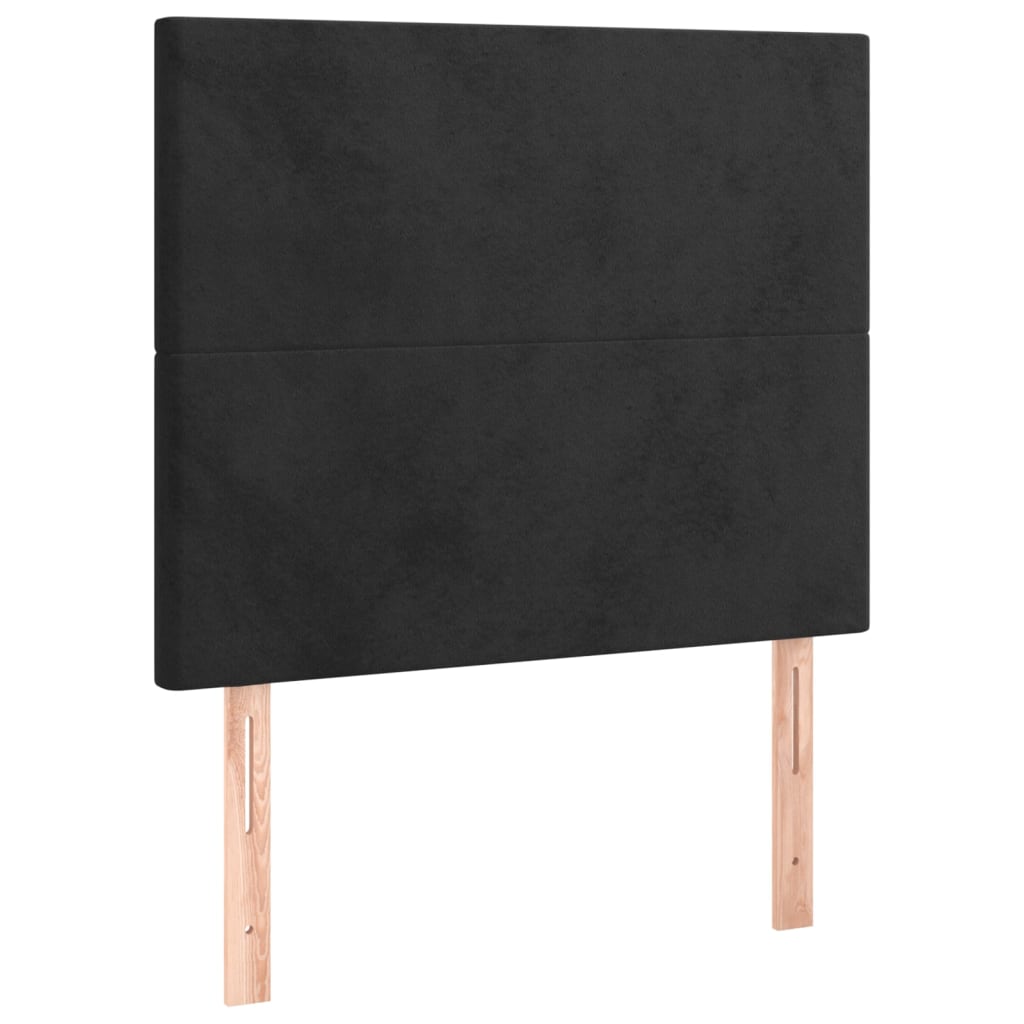 2 db fekete bársony fejtámla 100x5x78/88 cm
