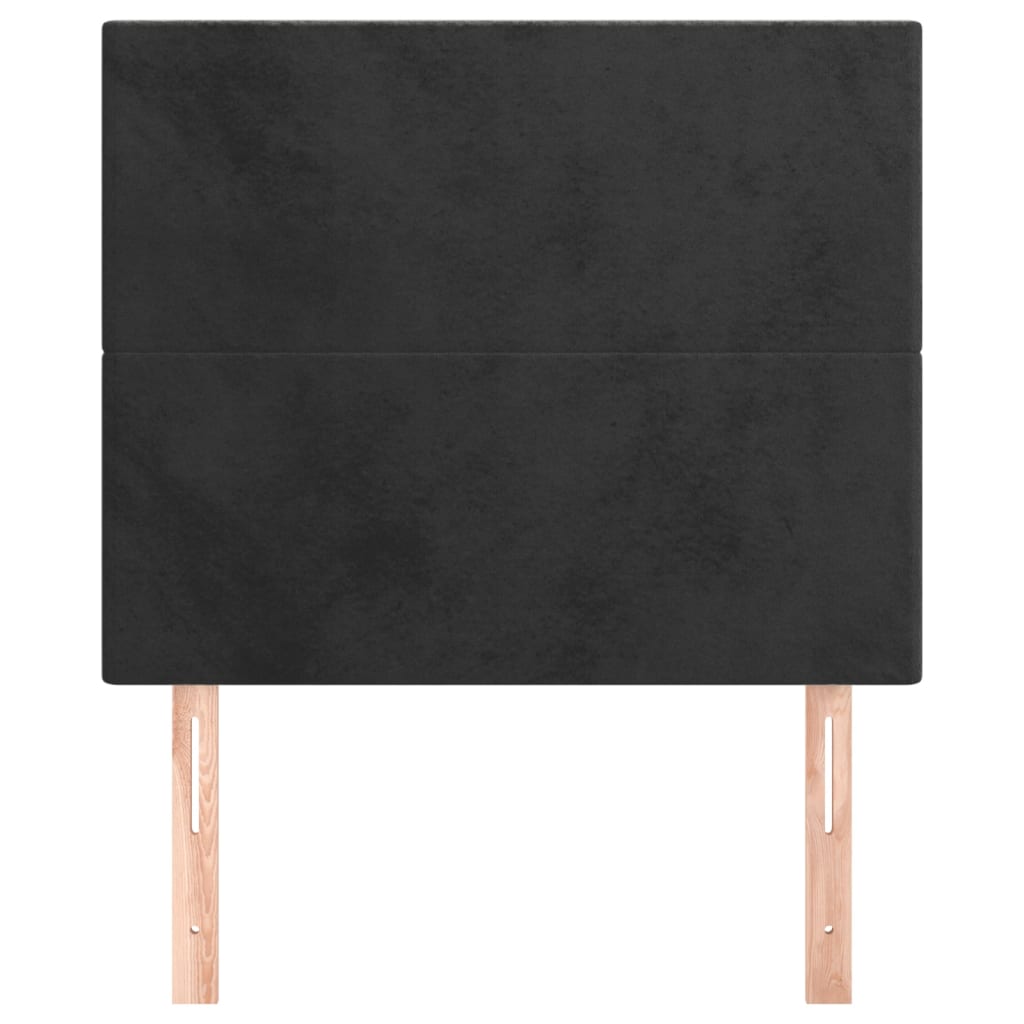 2 db fekete bársony fejtámla 100x5x78/88 cm