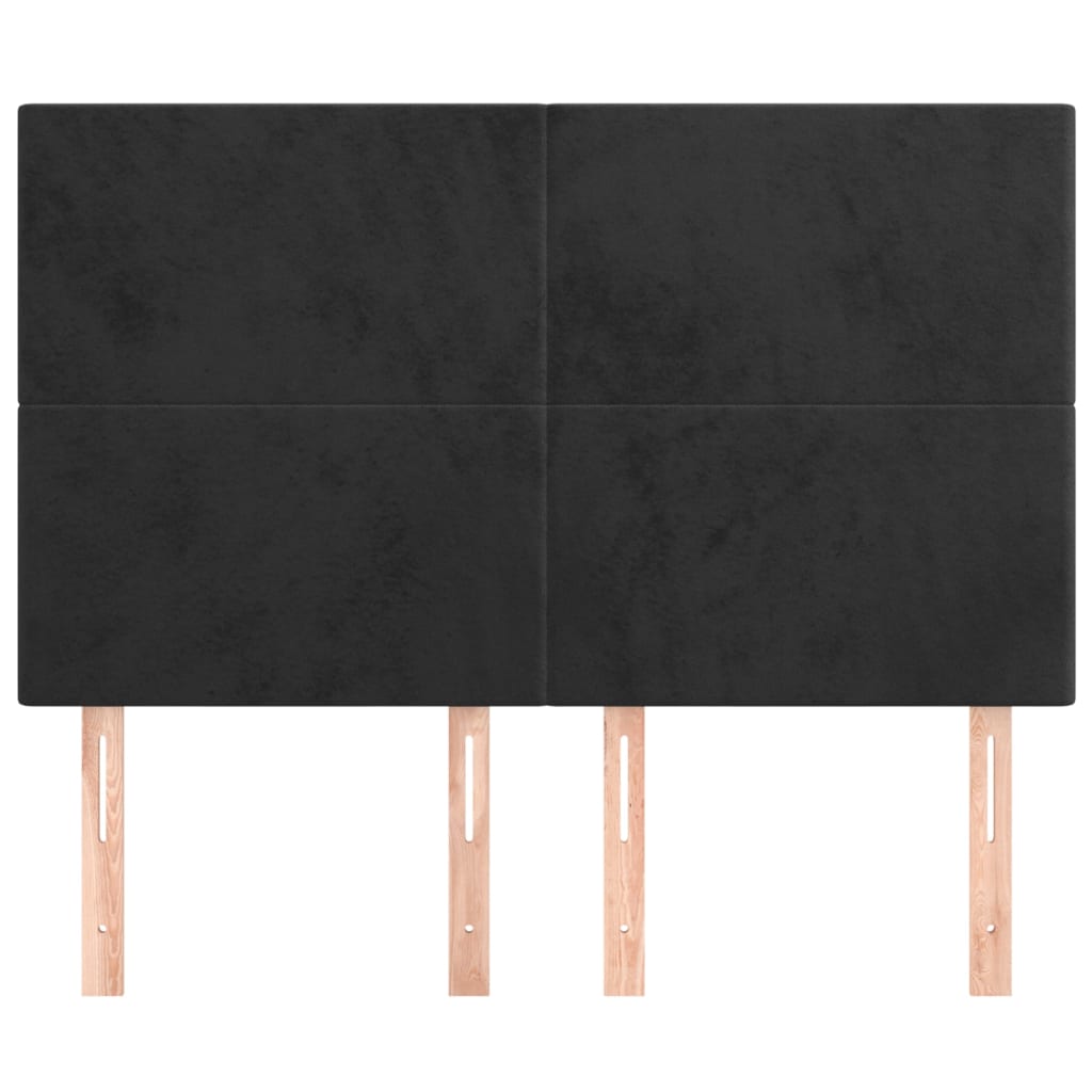 4 db fekete bársony fejtámla 72 x 5 x 78/88 cm