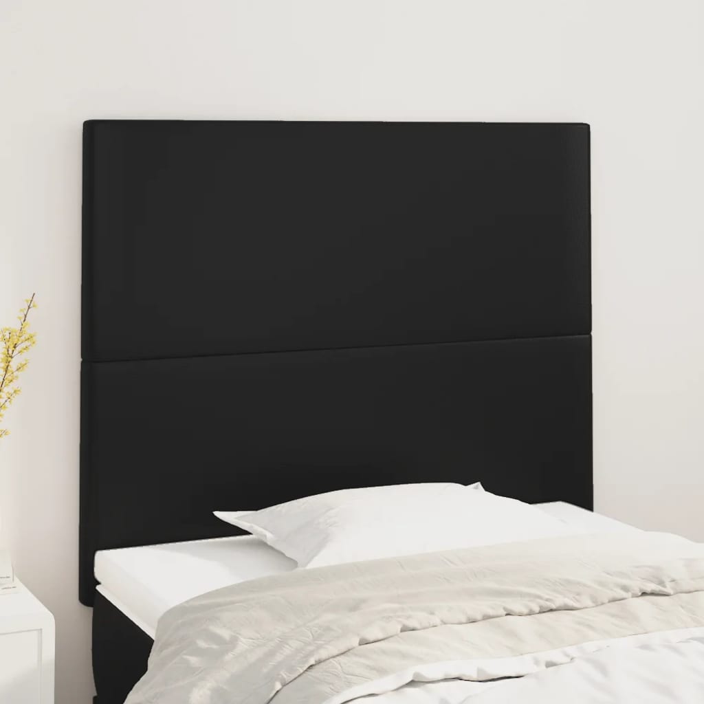 2 db fekete műbőr fejtámla 90x5x78/88 cm