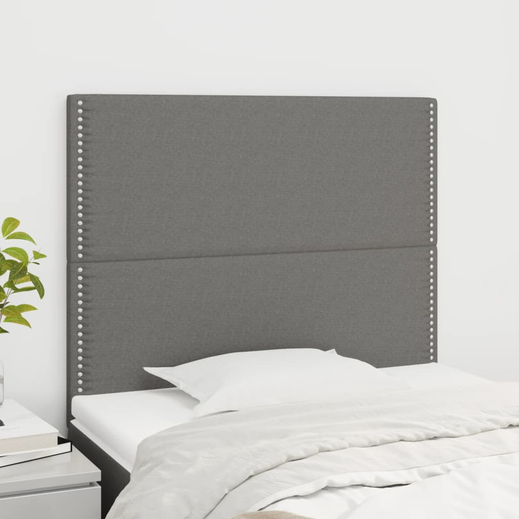 2 db sötétszürke szövet fejtámla 100x5x78/88 cm