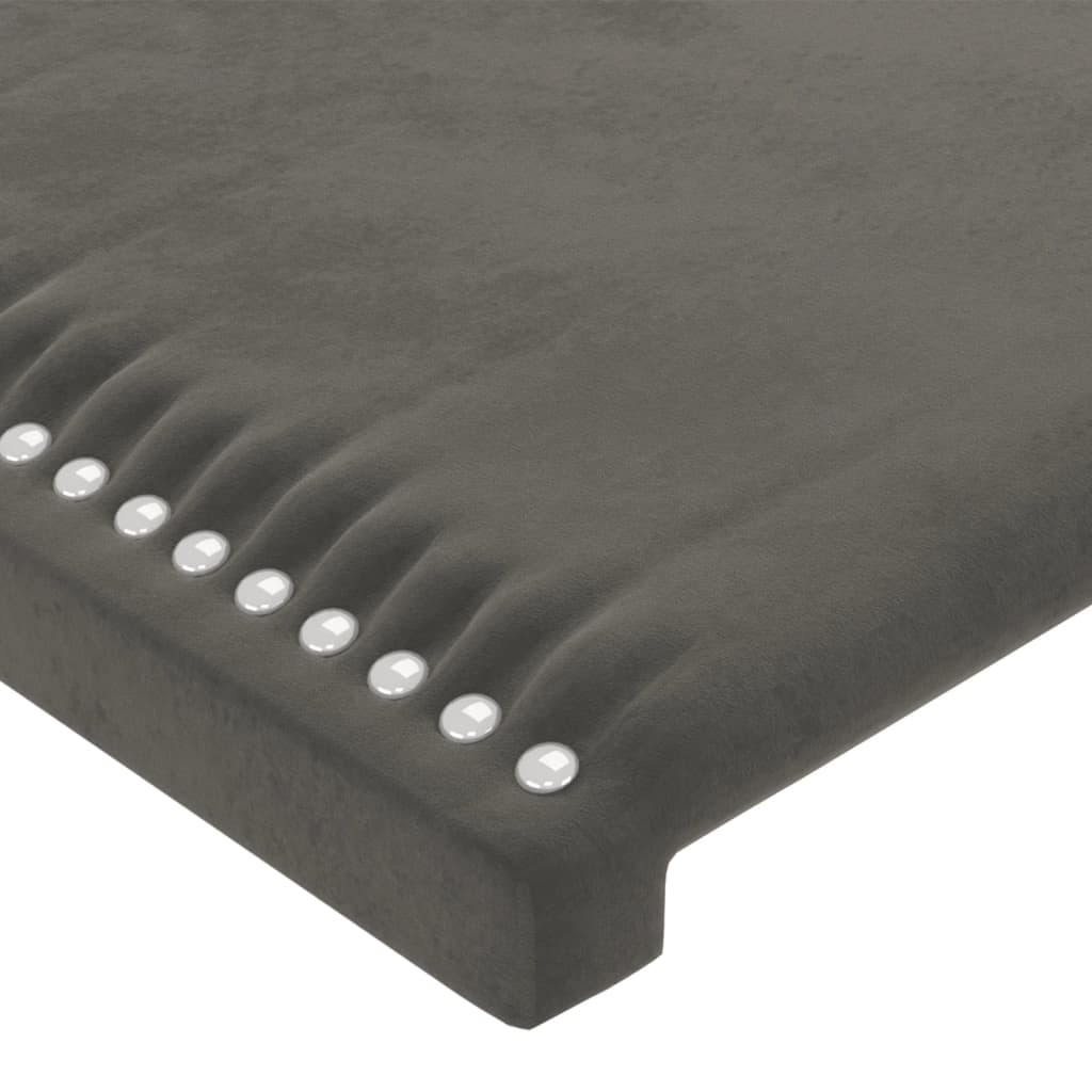 2 db sötétszürke bársony fejtámla 100x5x78/88 cm