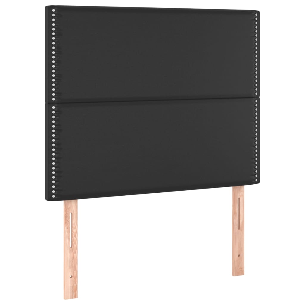 2 db fekete műbőr fejtámla 100x5x78/88 cm