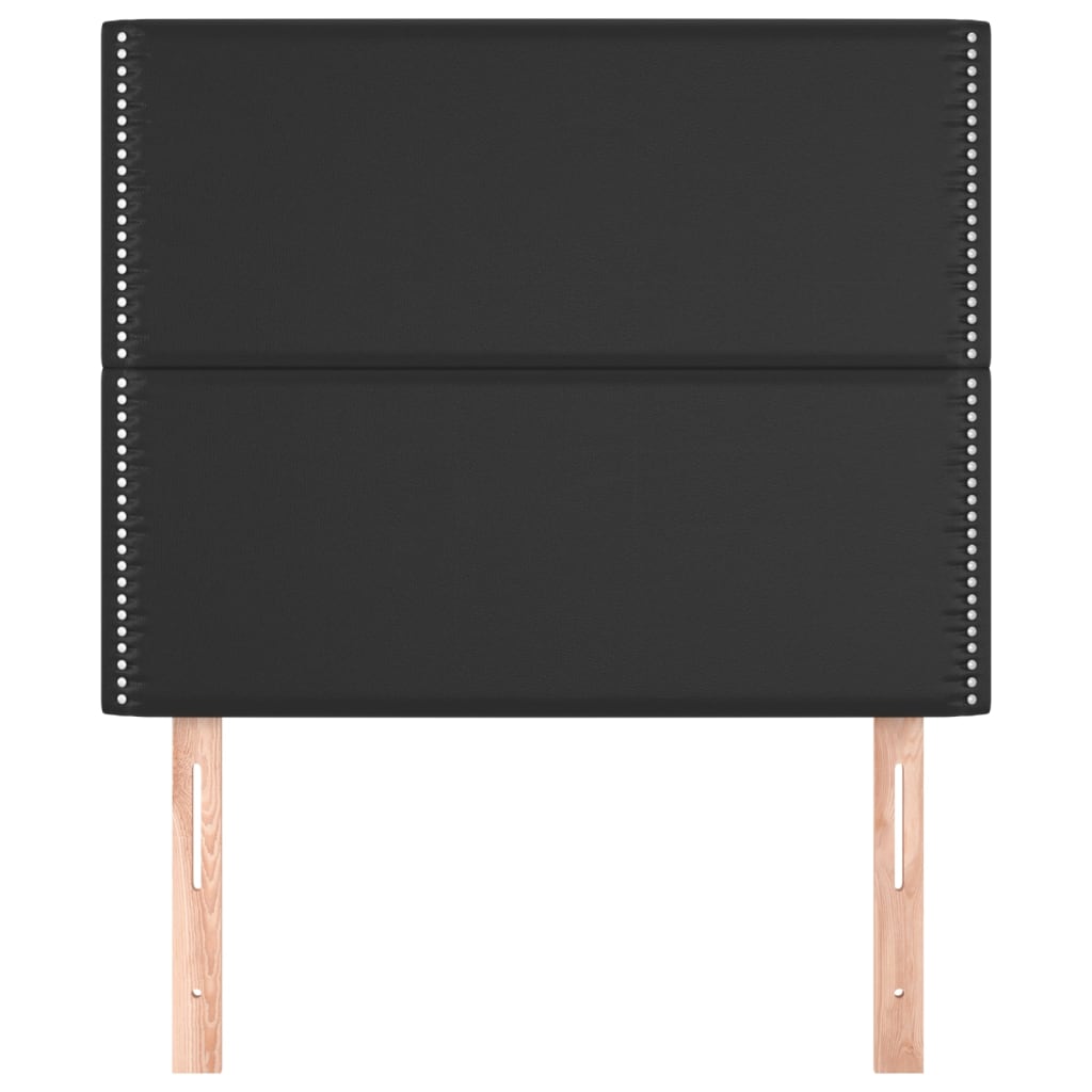 2 db fekete műbőr fejtámla 100x5x78/88 cm