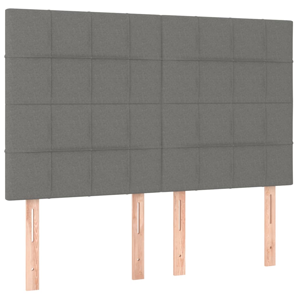 4 db sötétszürke szövet fejtámla 72 x 5 x 78/88 cm