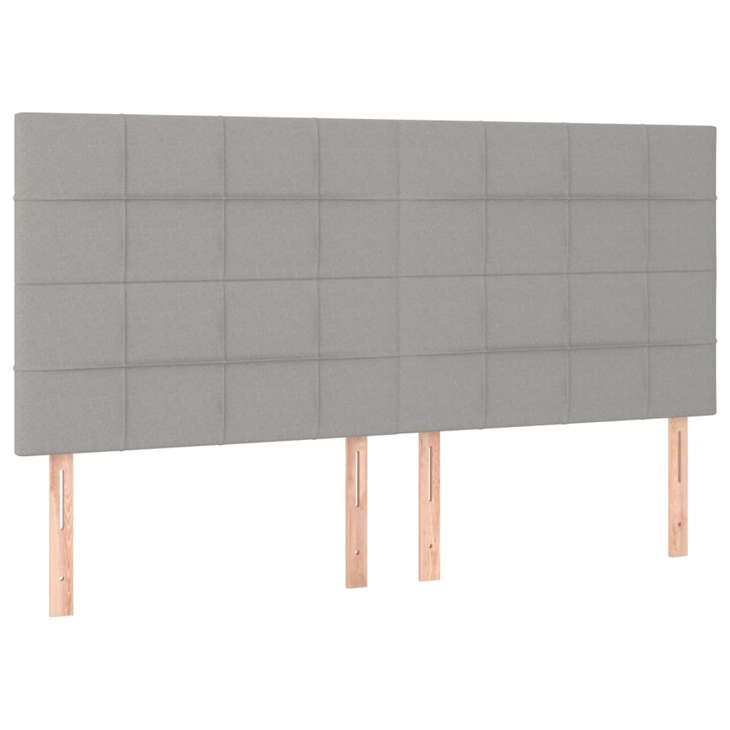 4 db világosszürke szövet fejtámla 90x5x78/88 cm