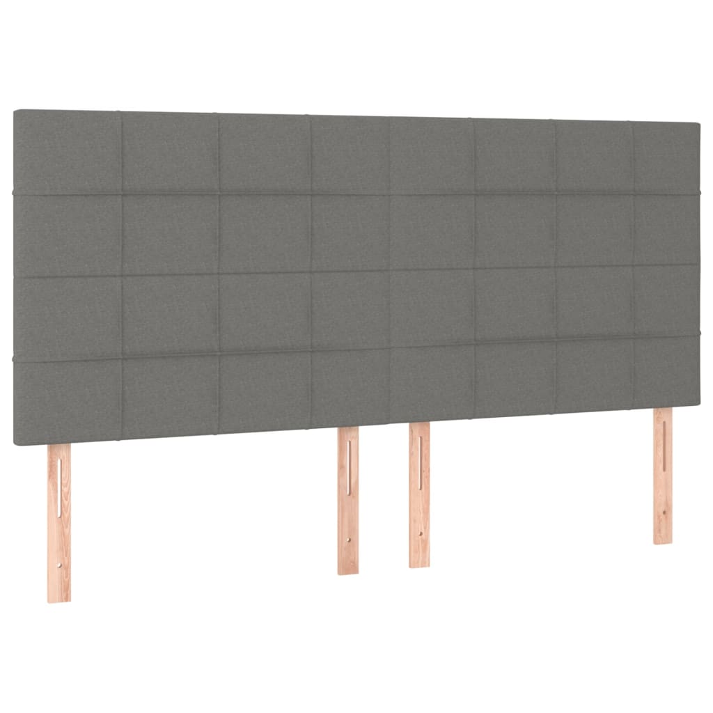 4 db sötétszürke szövet fejtámla 90x5x78/88 cm