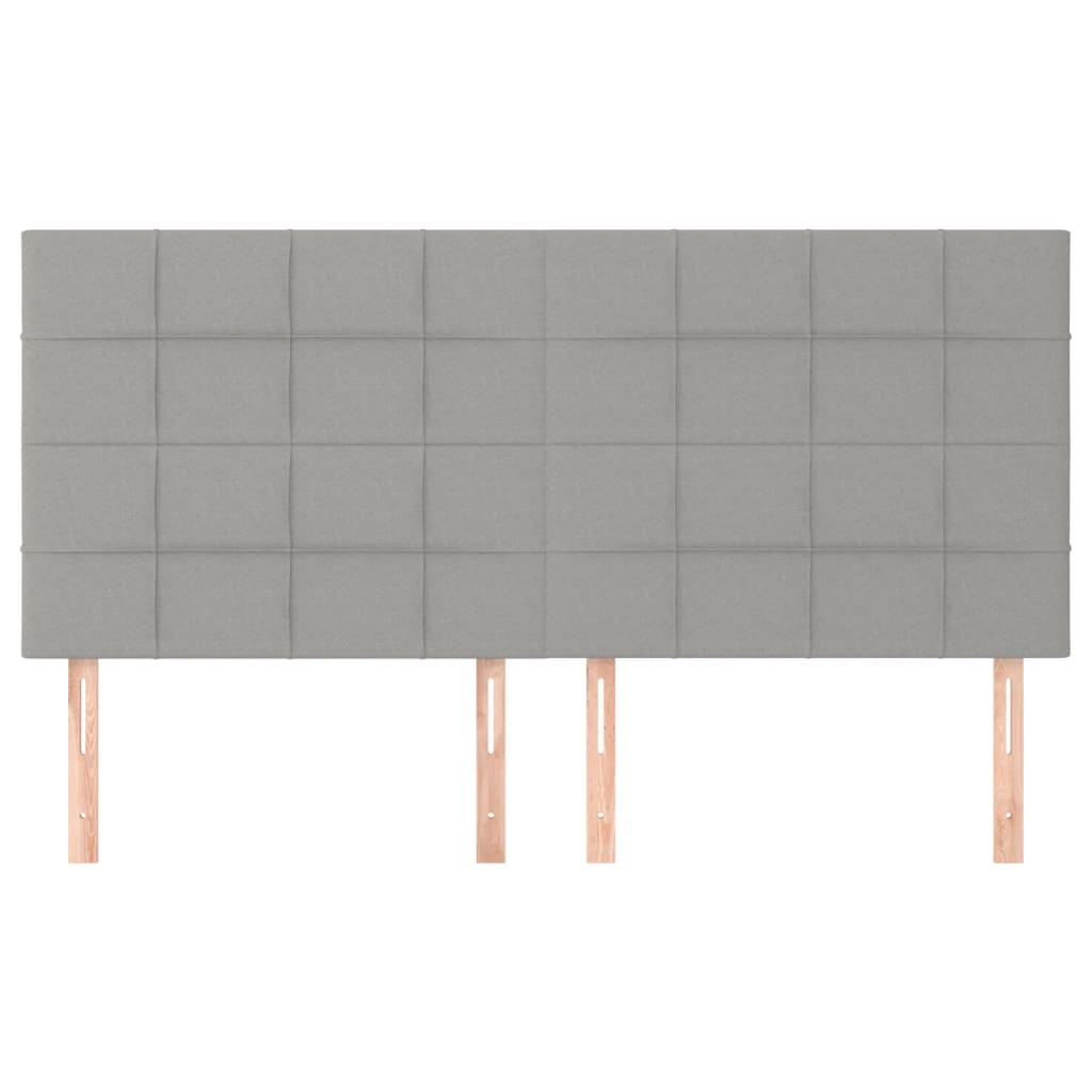 4 db világosszürke szövet fejtámla 100x5x78/88 cm