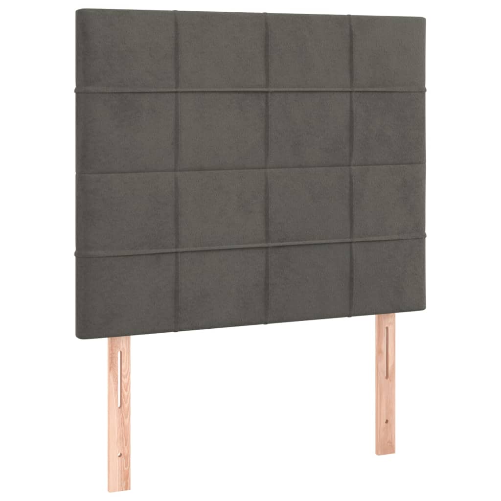 2 db sötétszürke bársony fejtámla 80 x 5 x 78/88 cm
