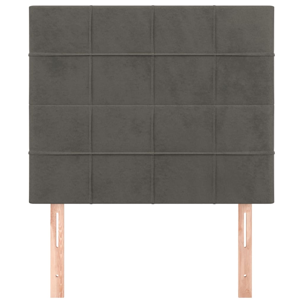 2 db sötétszürke bársony fejtámla 80 x 5 x 78/88 cm