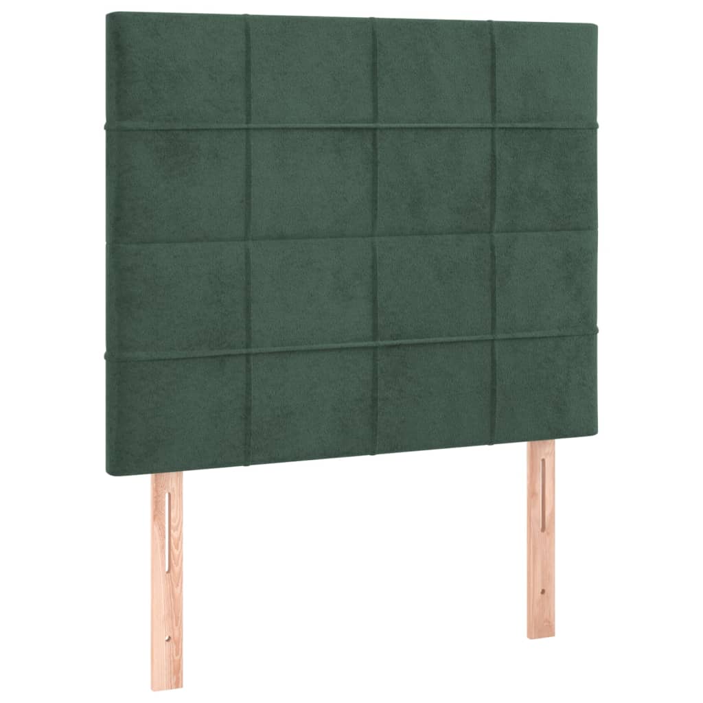 2 db sötétzöld bársony fejtámla 80 x 5 x 78/88 cm