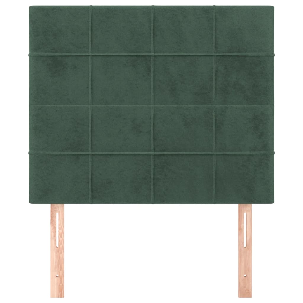 2 db sötétzöld bársony fejtámla 80 x 5 x 78/88 cm