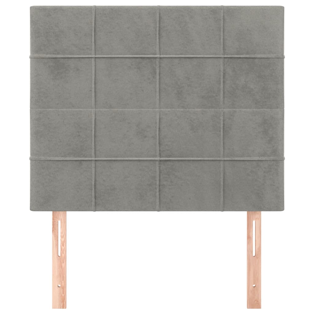 2 db világosszürke bársony fejtámla 90x5x78/88 cm