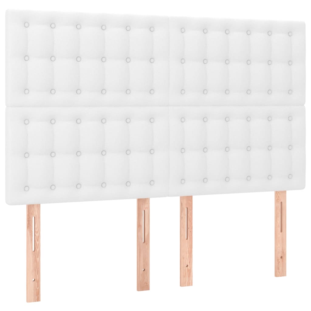 4 db fehér műbőr fejtámla 72 x 5 x 78/88 cm