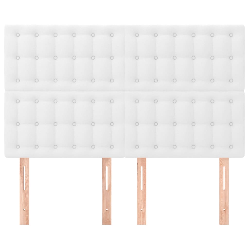 4 db fehér műbőr fejtámla 72 x 5 x 78/88 cm