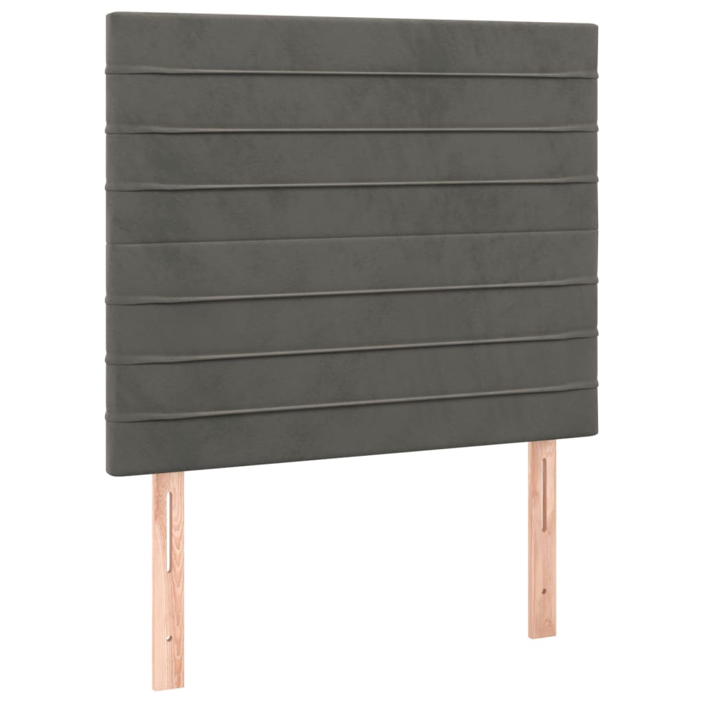 2 db sötétszürke bársony fejtámla 100x5x78/88 cm