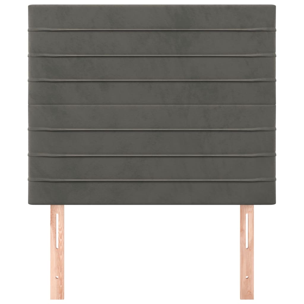 2 db sötétszürke bársony fejtámla 100x5x78/88 cm