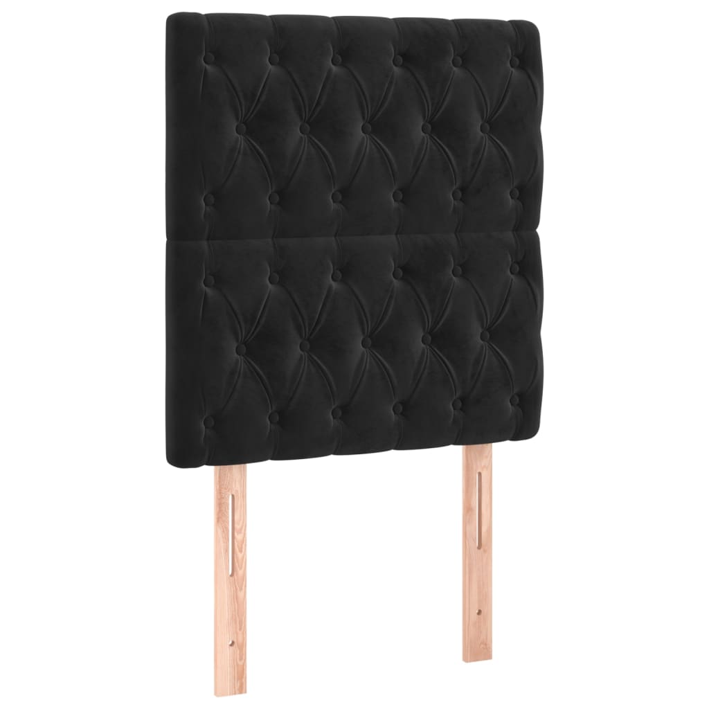 2 db fekete bársony fejtámla 80x7x78/88 cm