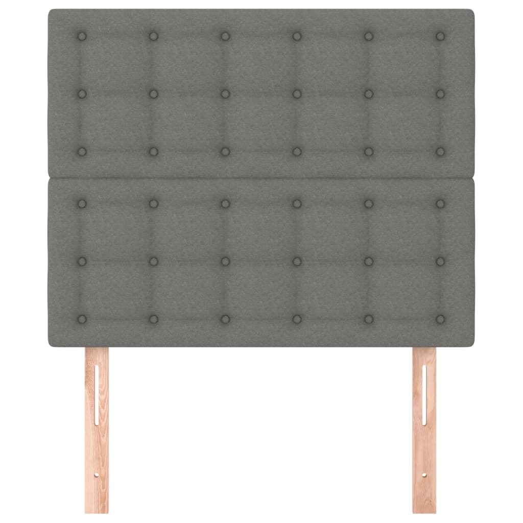 2 db sötétszürke szövet fejtámla 80 x 5 x 78/88 cm