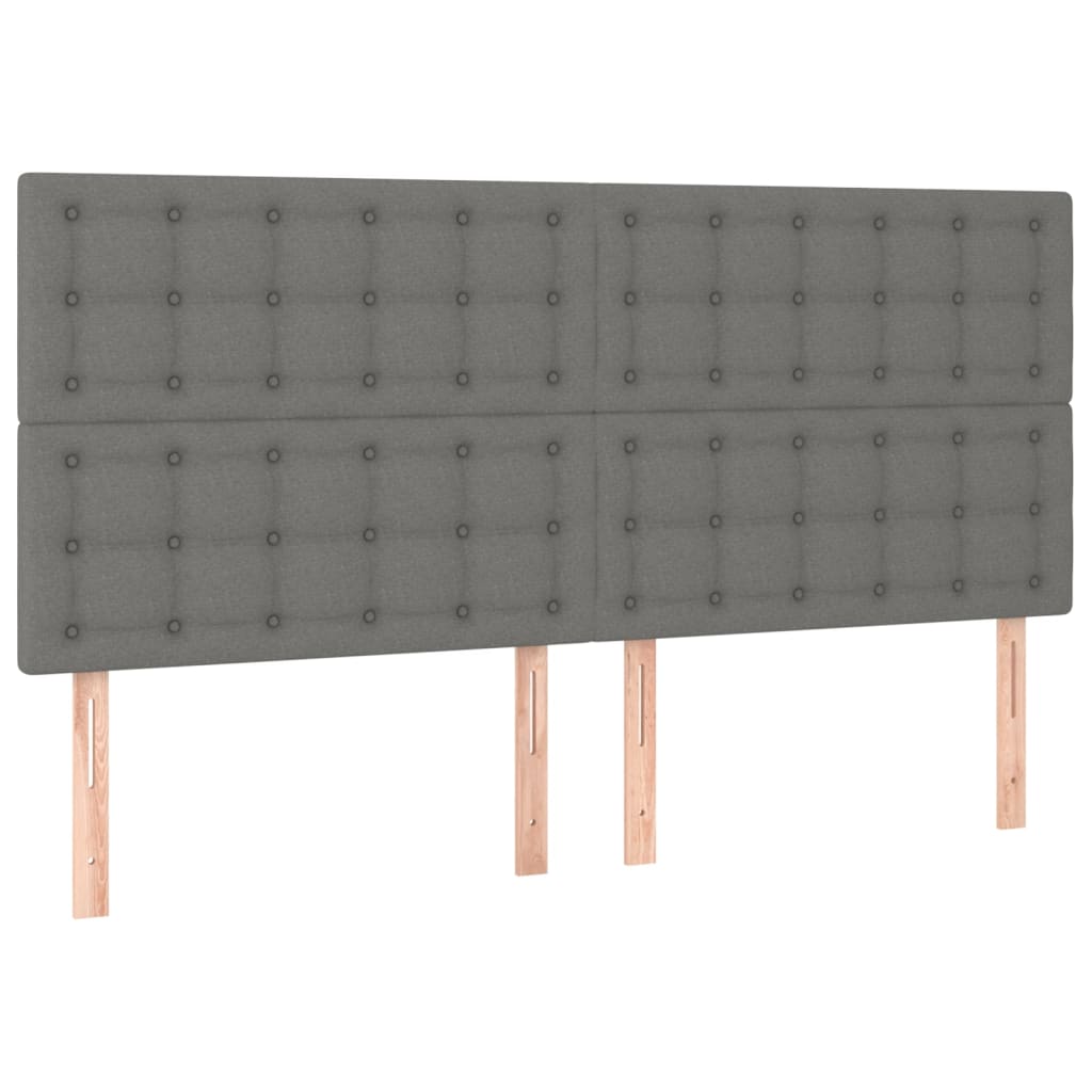 4 db sötétszürke szövet fejtámla 90x5x78/88 cm