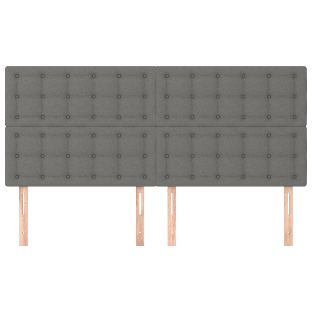 4 db sötétszürke szövet fejtámla 90x5x78/88 cm