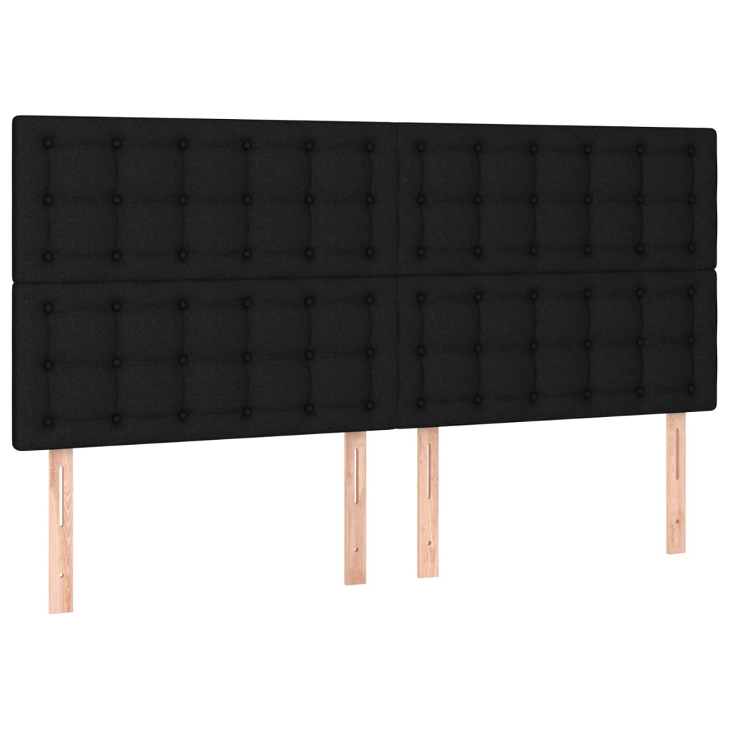 4 db fekete szövet fejtámla 90x5x78/88 cm