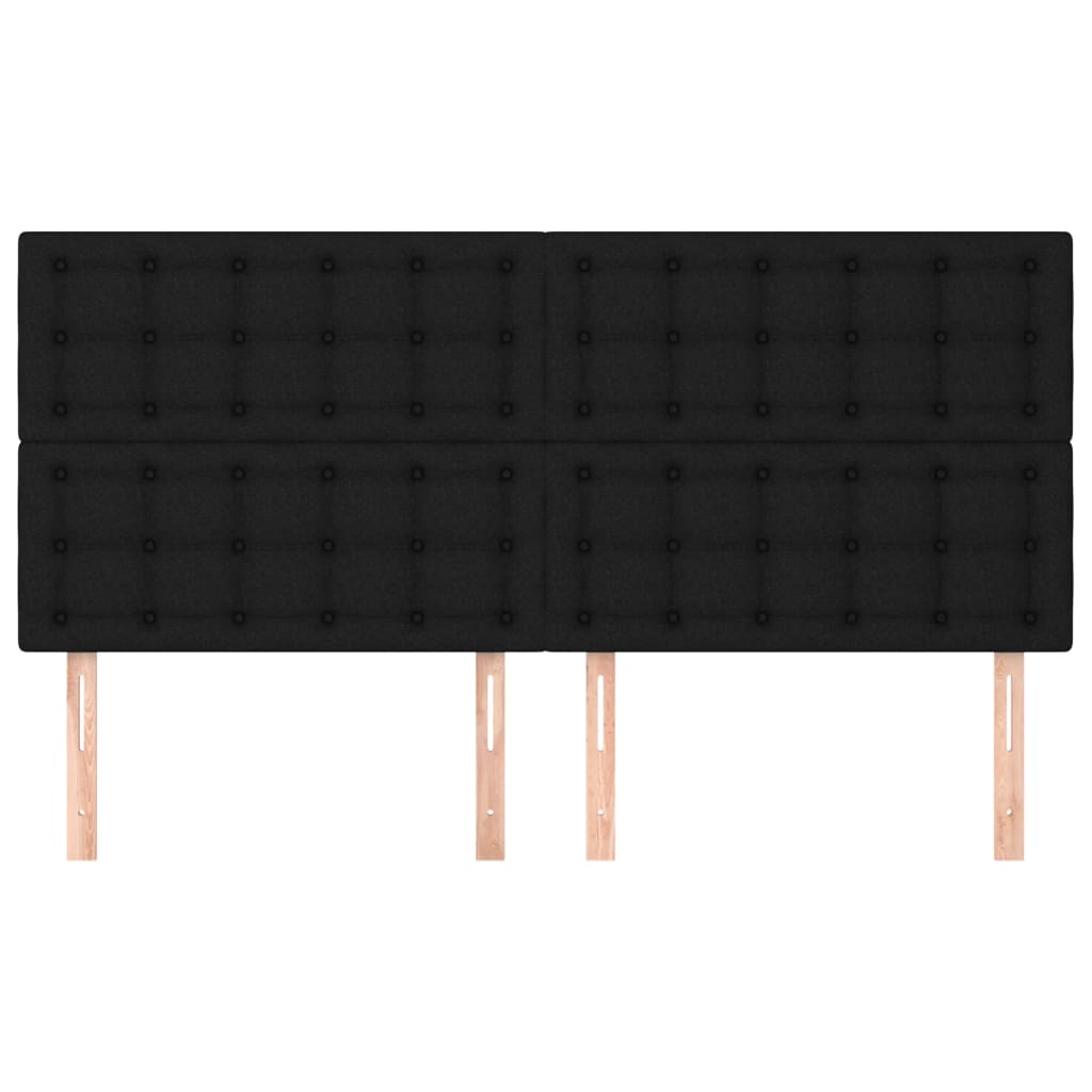 4 db fekete szövet fejtámla 90x5x78/88 cm