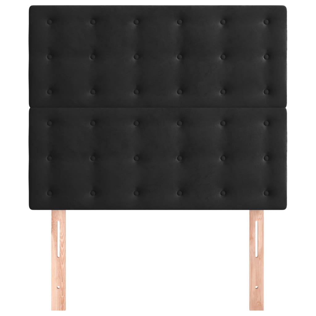 2 db fekete bársony fejtámla 90x5x78/88 cm