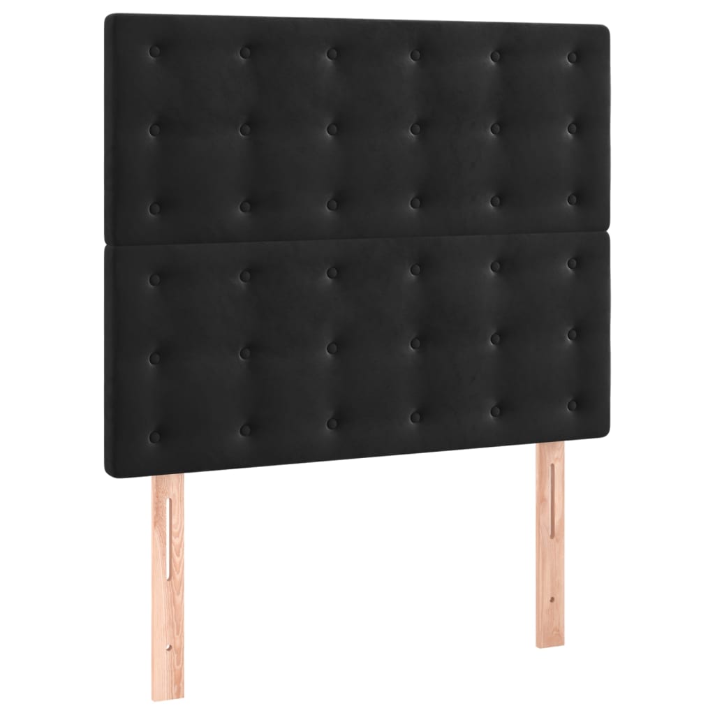 2 db fekete bársony fejtámla 100x5x78/88 cm