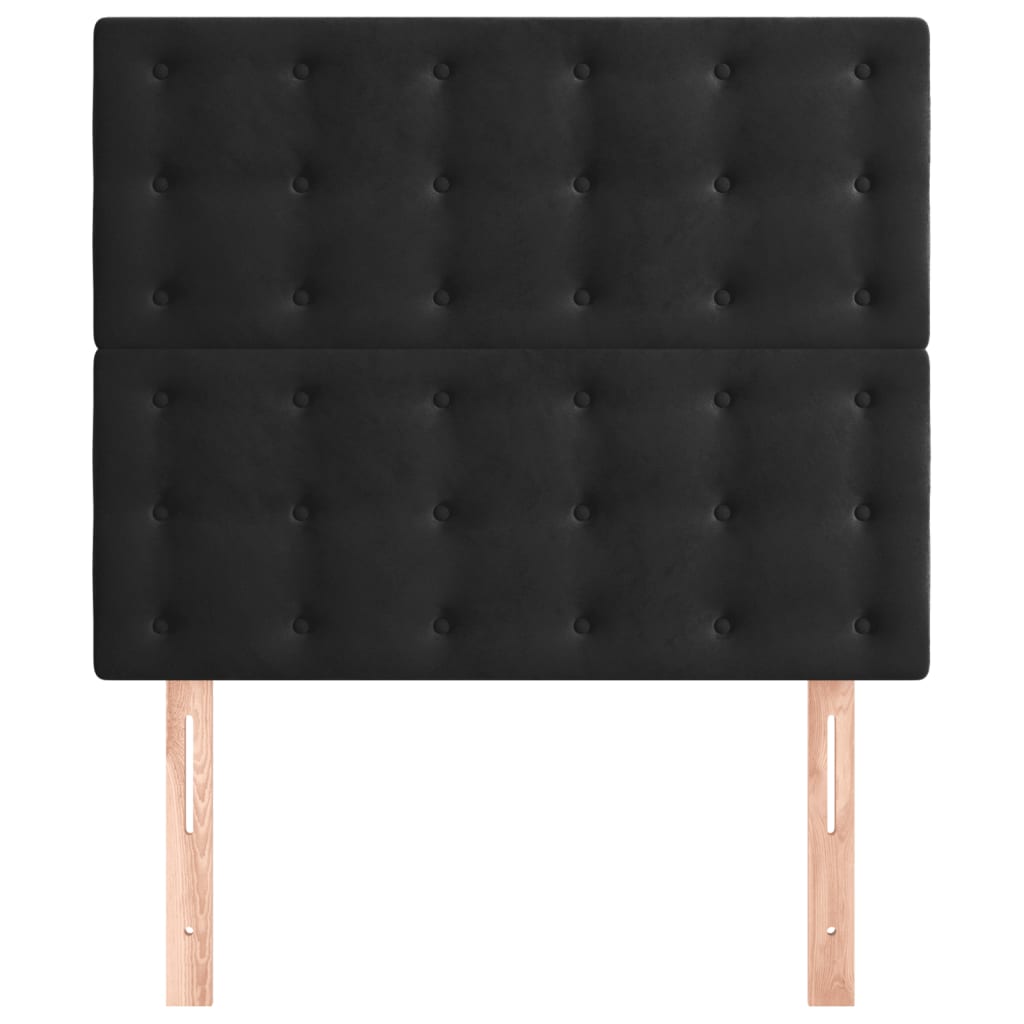 2 db fekete bársony fejtámla 100x5x78/88 cm