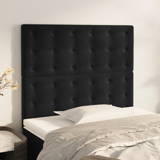 2 db fekete bársony fejtámla 100x5x78/88 cm