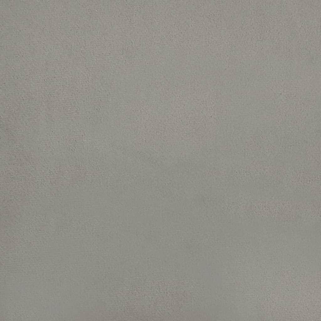 világosszürke bársony fejtámla szárnyakkal 93x23x78/88 cm