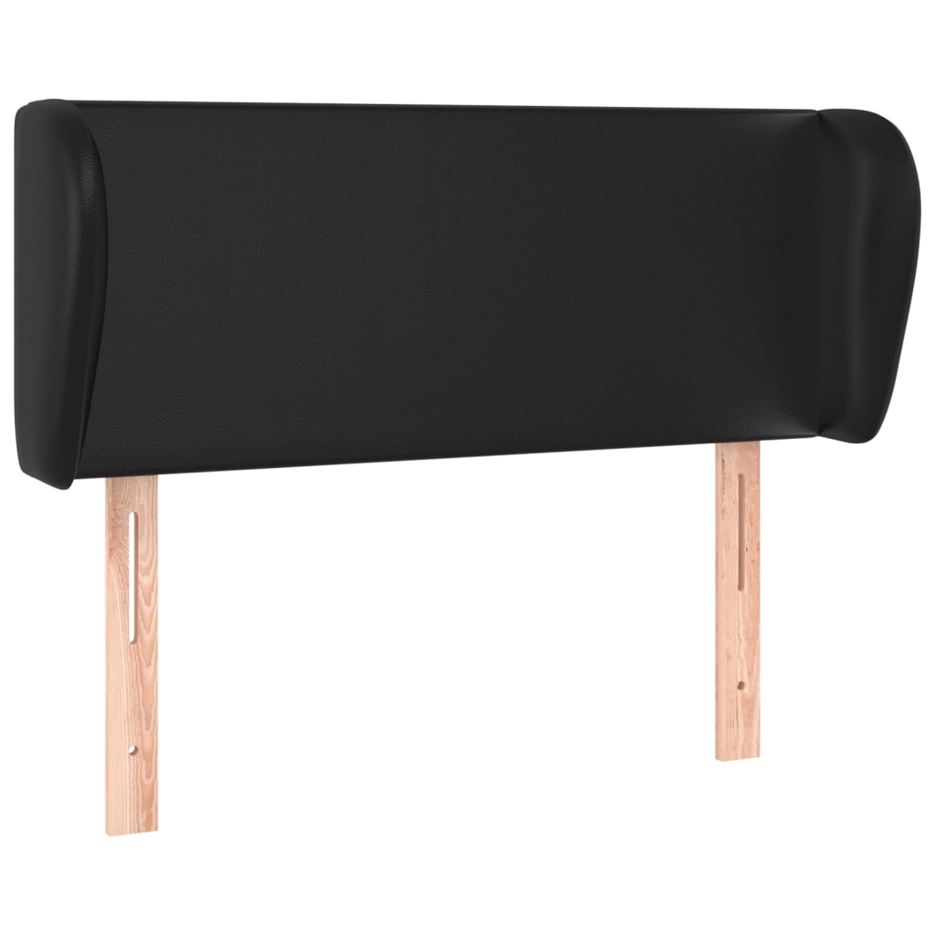 fekete műbőr szárnyas fejtámla 93x23x78/88 cm