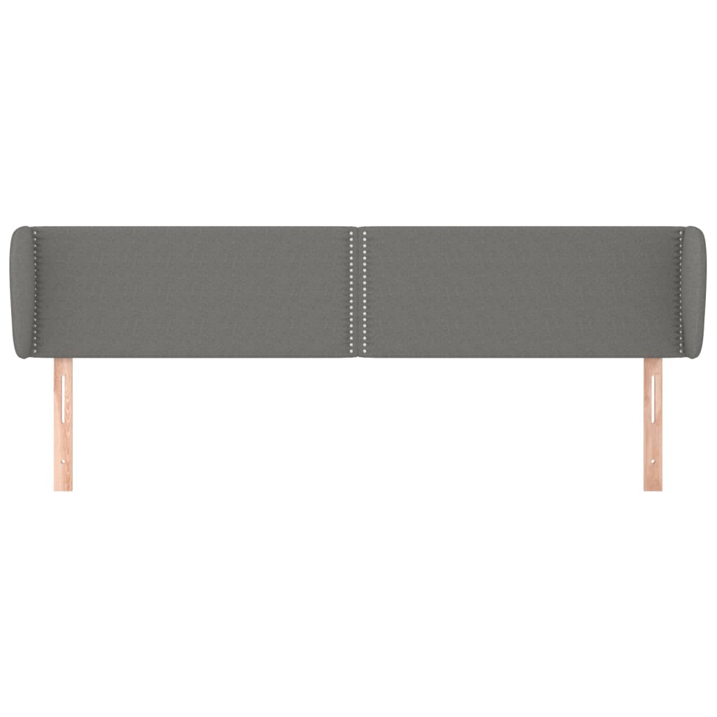 sötétszürke szövet fejtámla szárnyakkal 203x23x78/88 cm
