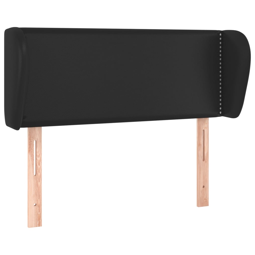fekete műbőr szárnyas fejtámla 103x23x78/88 cm