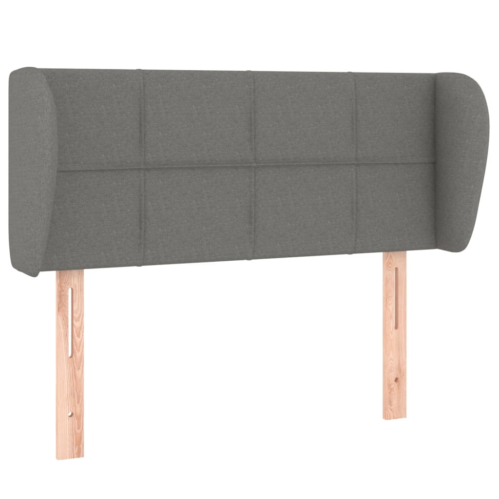 sötétszürke szövet fejtámla szárnyakkal 93x23x78/88 cm