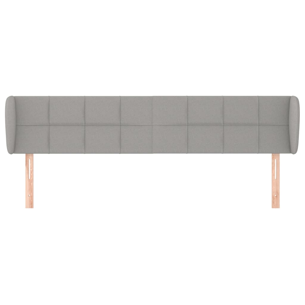 világosszürke szövet fejtámla szárnyakkal 203x23x78/88 cm
