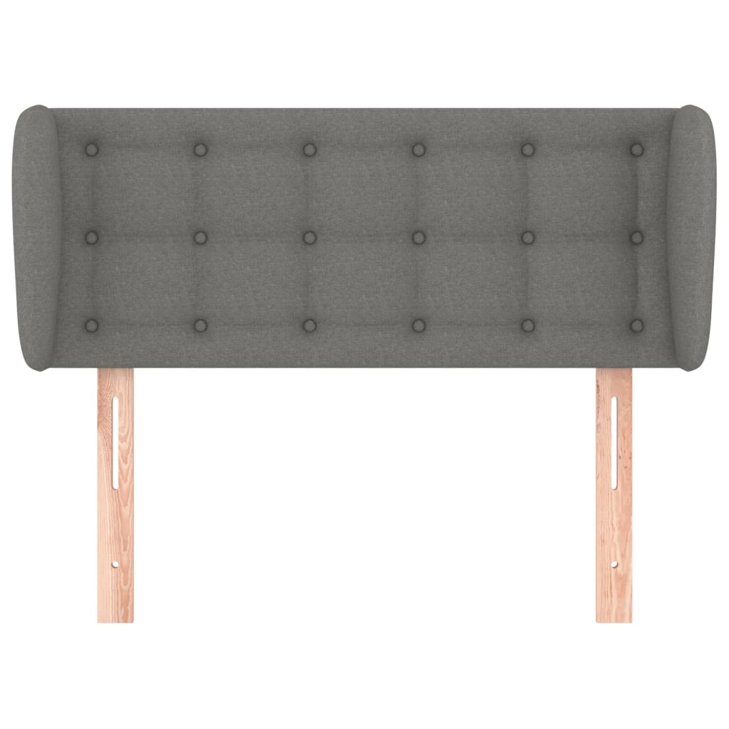 sötétszürke szövet fejtámla szárnyakkal 93x23x78/88 cm