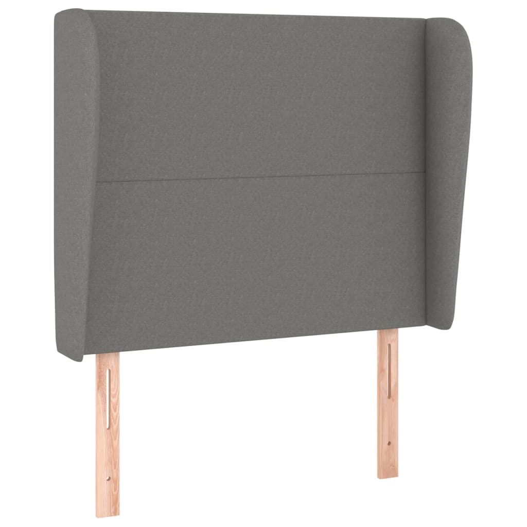 sötétszürke szövet fejtámla szárnyakkal 93 x 23 x 118/128 cm