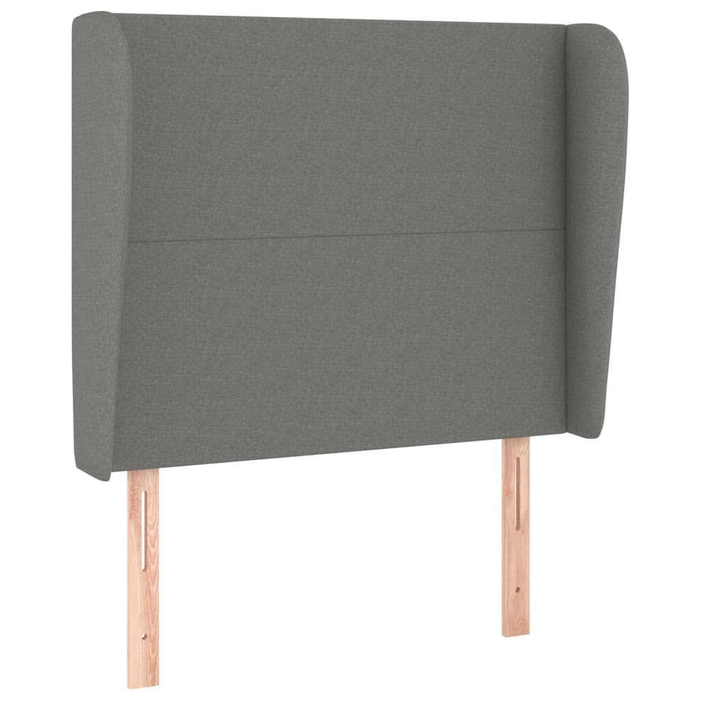 sötétszürke szövet fejtámla szárnyakkal 103 x 23 x 118/128 cm