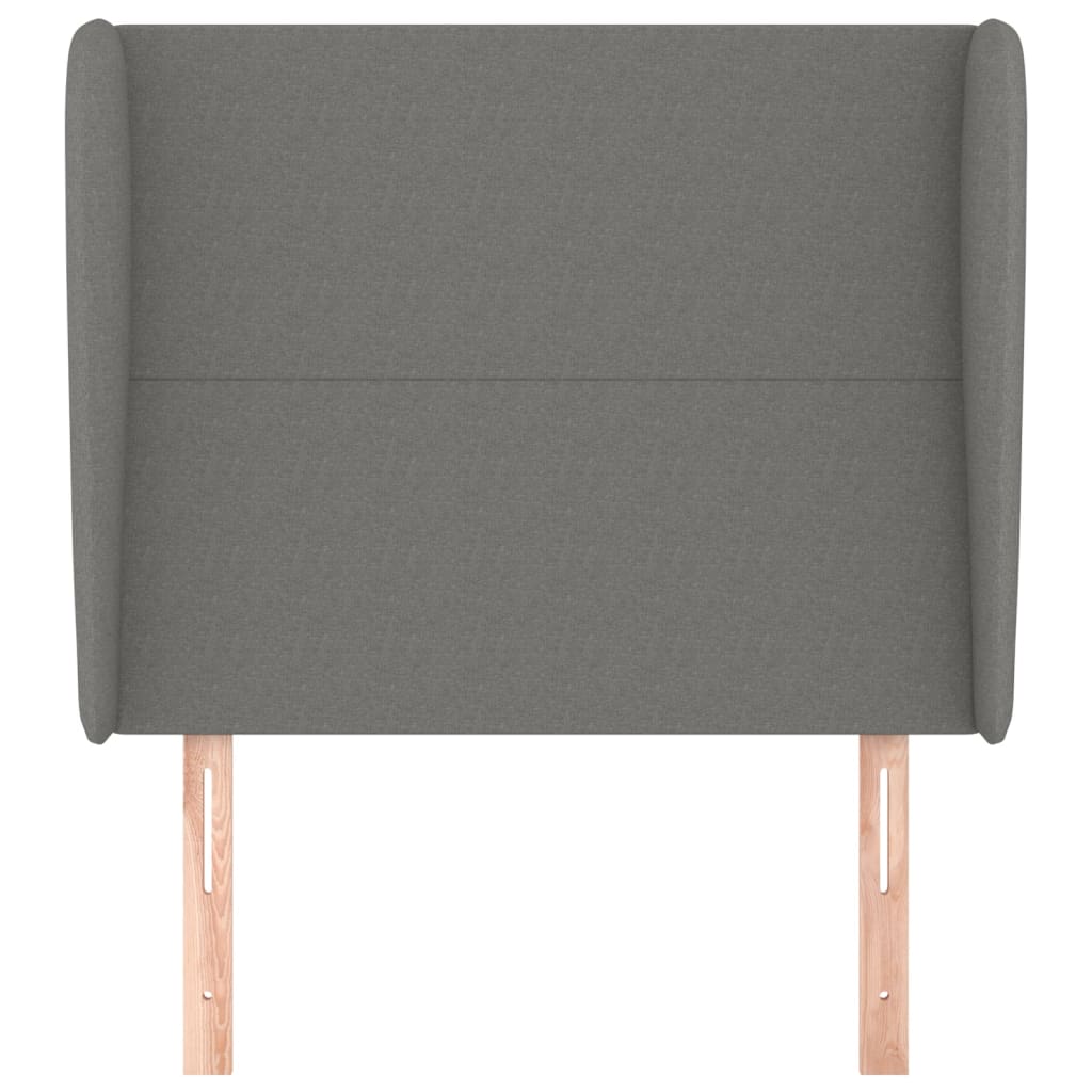 sötétszürke szövet fejtámla szárnyakkal 103 x 23 x 118/128 cm